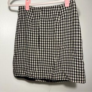Classic Black and White Checkered Skirt